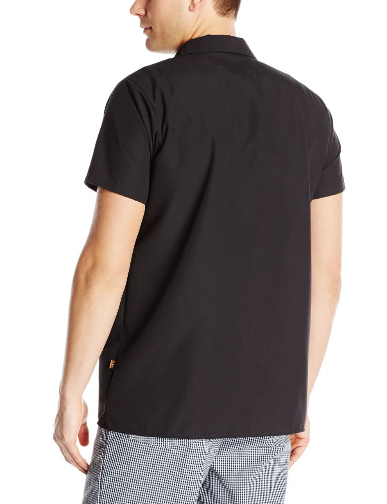 Chef Designs Black Spun Poly Long Cook Shirt, view 2