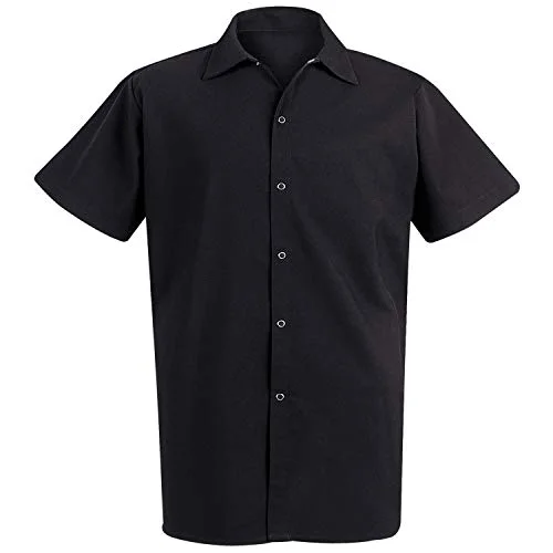 Chef Designs Black Spun Poly Long Cook Shirt, view 3