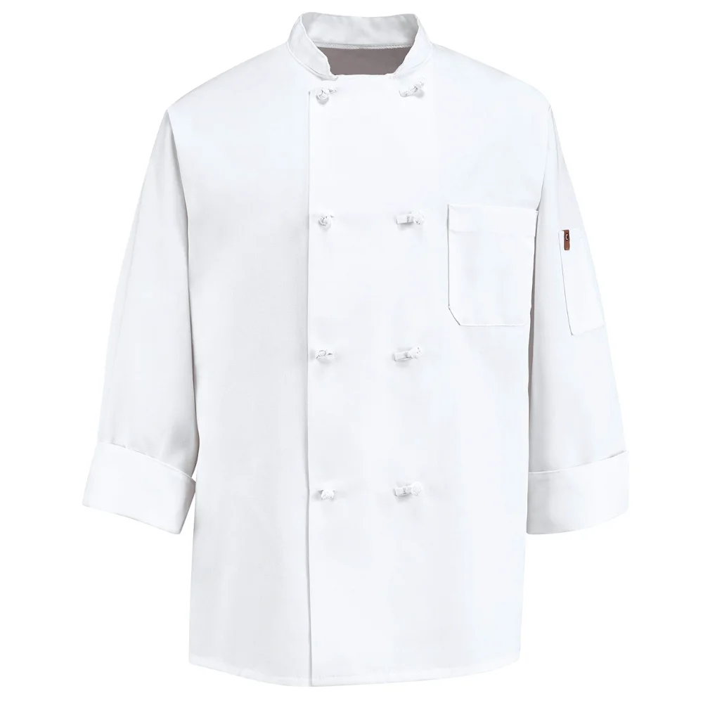 Chef Designs Eight Knot Button Chef Coat, view 2